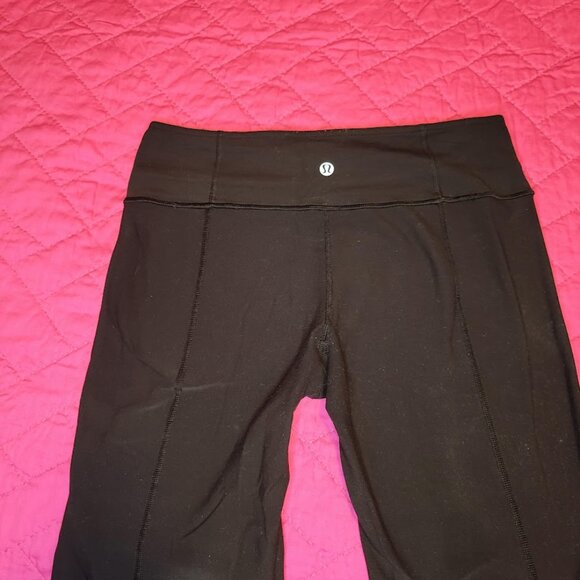 Lululemon Groove Bootcut Pants – Size 8, Black with Blue Stripe Waistband - Picture 5 of 5